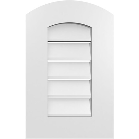 Ekena Millwork Arch Top Surface Mount PVC Gable Vent: Non-Functional, w/ 3-1/2"W x 1"P Standard Frame, 14"W x 20"H GVPAR14X2001SN